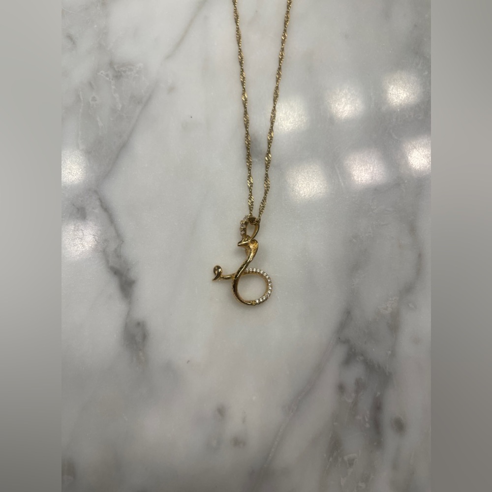 Gold Snake Rhinestone Necklace